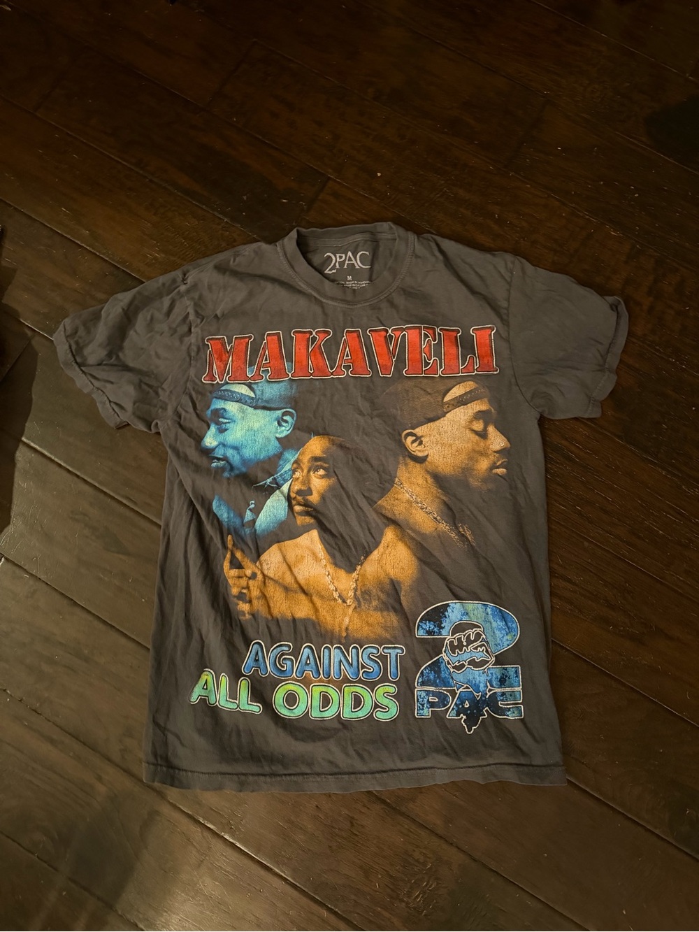 2Pac Makaveli Against All Odds Graphic T-Shirt Men’s Medium Rap Tee